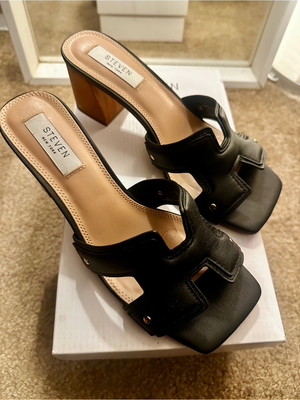 Avina Block Heel Slide Sandal